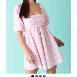 Francesca’s Pink Gingham Mini Dress
